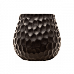 Černá keramická kalabasa (350 ml) - motiv včelí plástve