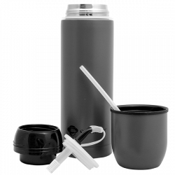 Cebador Yerbomos 5.0 šedý (650 ml) - Nádoba, termoska a bombilla v jednom