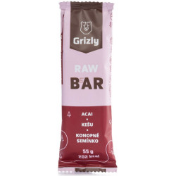 GRIZLY RAW Bar tyčinka acai-kešu-konopné semínko 55 g