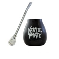 Set kalabasa + bombilla (keramická Verde Mate 350 ml + Mercedes 19 cm)