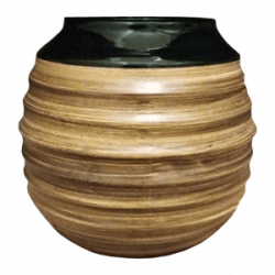 Keramická kalabasa tmavé medové barvy (350 ml)