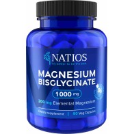 NATIOS Magnesium Bisglycinate 1000 mg + B6, 90 veg. kapslí, (elem. hořčík 200 mg)