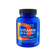 NATIOS Vitamin D3 & K2 (MenaQ7 MK-7), 2000 IU & 75 mcg, 100 kapslí