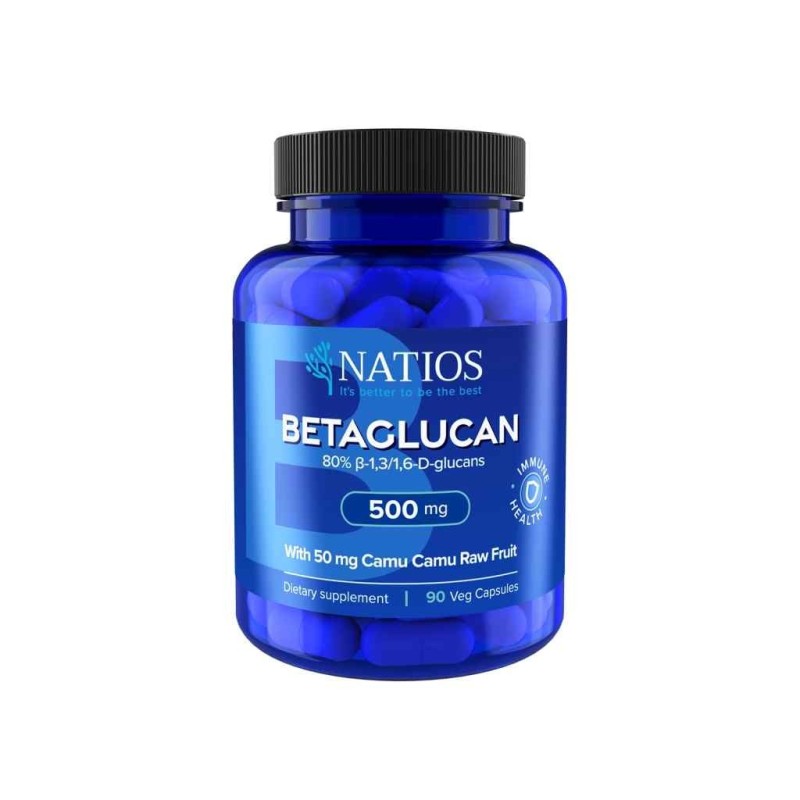 NATIOS Betaglucan, Betaglukany s Camu Camu, 500 mg, 90 veganských kapslí