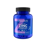 NATIOS Zinc Chelated Complex, Zinek, selen a měď, 25 mg, 100 veganských kapslí