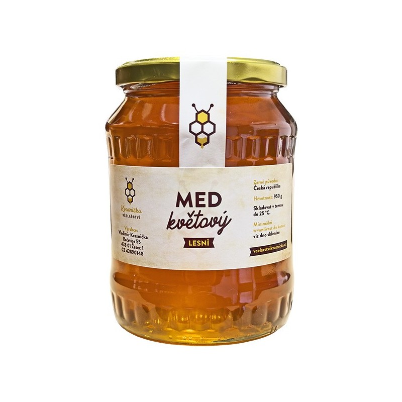 Med květový lesní (950 g) Včelařství Kvasnička