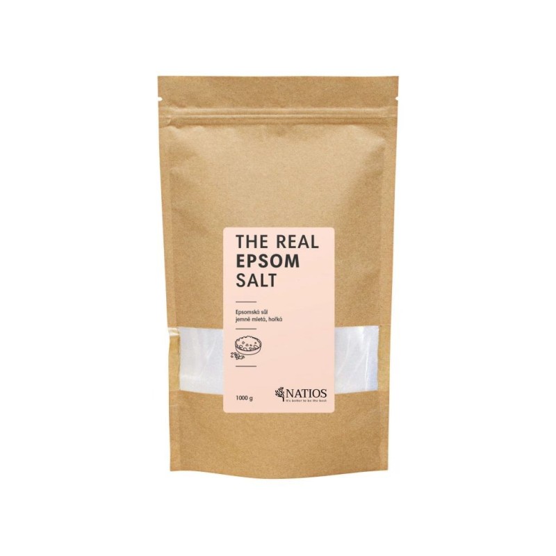 NATIOS Epsomská sůl jemně mletá, Sůl do koupele, 1000 g