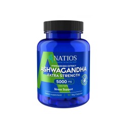 NATIOS Ashwagandha Extract, 5000 mg, Extra Strength, 90 veganských kapslí
