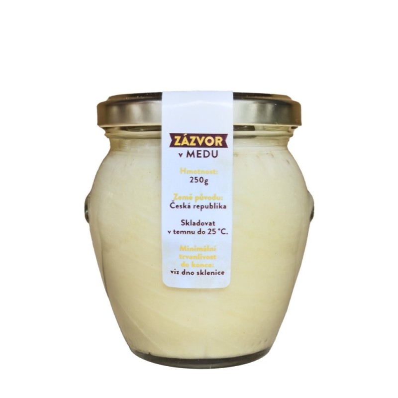 Zázvor v medu (250 g) Včelařství Kvasnička