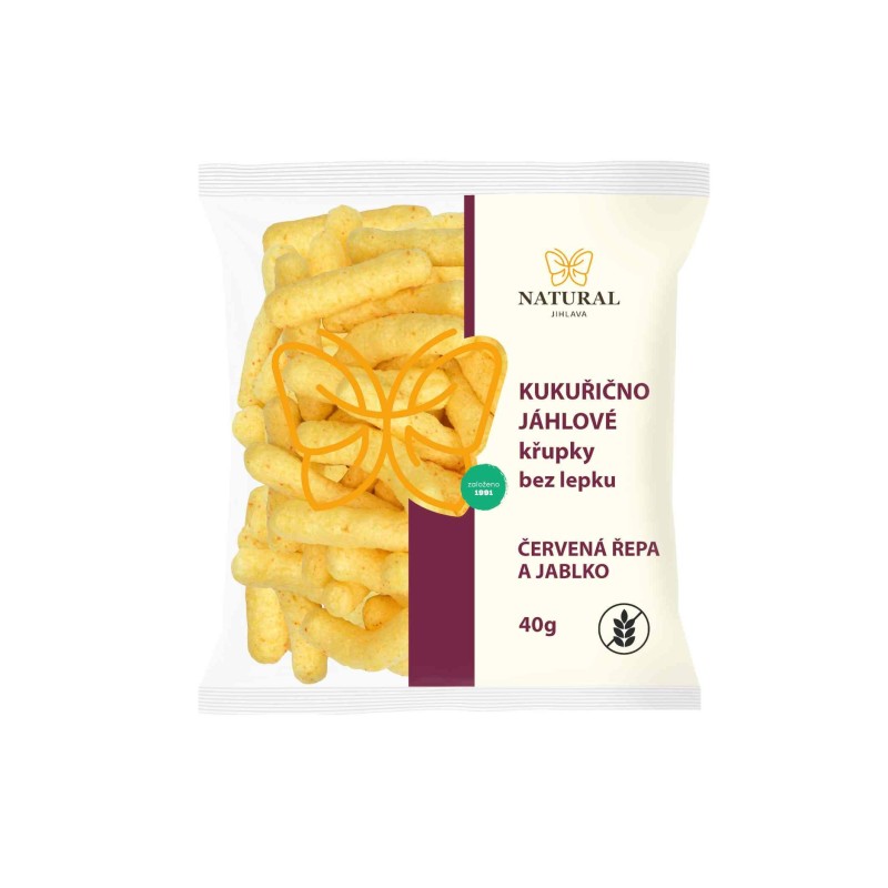 Křupky jáhlové červená řepa a jablko - Natural Jihlava bez lepku 40g