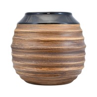 Keramická kalabasa tmavé medové barvy (350 ml)