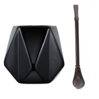 Set kalabasa + bombilla (keramická Diamant 350 ml + bombilla Genesis černá 15,5 cm)