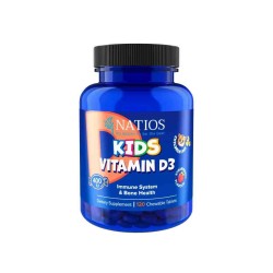NATIOS Kids Vitamin D3, 400 IU (120 jahodových cucacích tabletek)