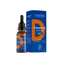 NATIOS Vegan Vitamin D3, 1000 IU, Kapky v MCT oleji (30 ml)