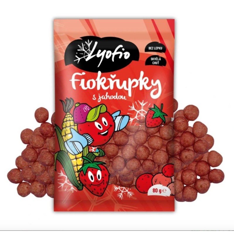Lyofio Kukuřičné křupky – jahoda (80 g)