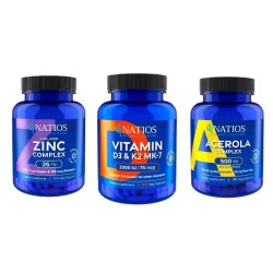NATIOS balíček pro silnou imunitu (Zinc Chelated Complex, Acerola Complex, Vitamin D3 & K2)