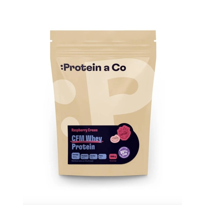 Protein a co CFM WHEY PROTEIN 80 (1000 g) - Raspberry cream (malina)