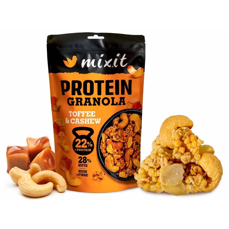Mixit Proteinová granola z pece – Toffee & kešu (350 g)