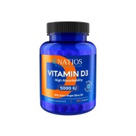 NATIOS Vitamin D3, Vysoce vstřebatelný, 5000 IU, 250 softgel kapslí (s olivovým olejem)
